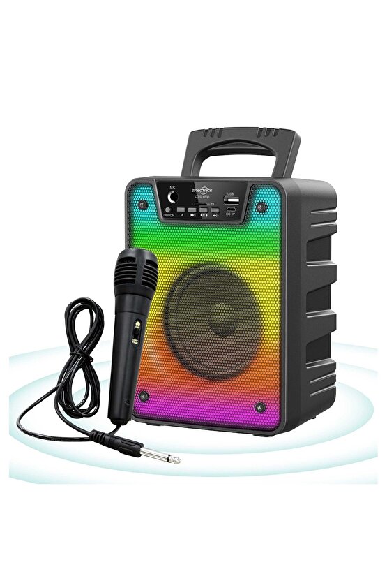 BLUETOOTH SPEAKER KABLOSUZ ŞARJLI HOPARLÖR LED IŞIKLI PARTY BOX MİKROFONLU SES BOMBASI