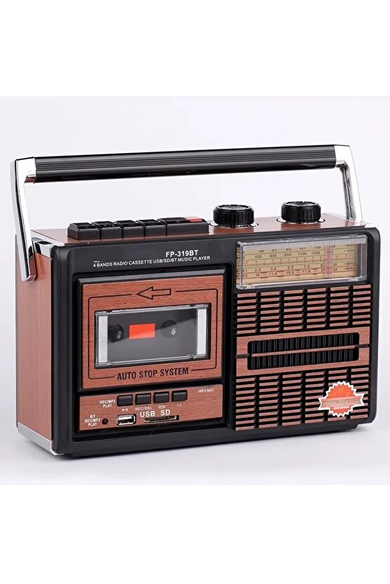 NOSTALJİK RADYO BLUETOOTH SPEAKER KASETÇALAR KABLOSUZ HOPARLÖR FM RADYO SD KART USB TEYP