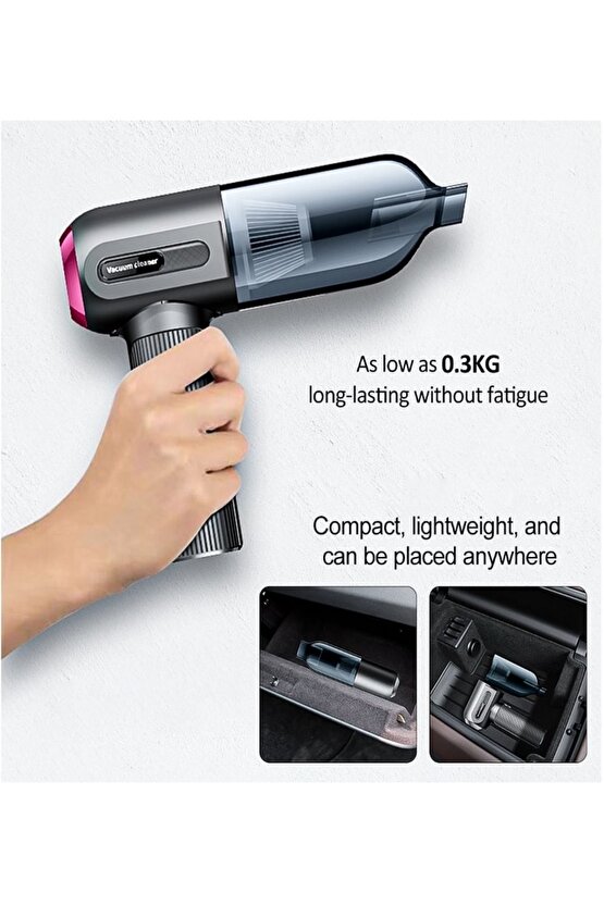 ŞARJLI ARAÇ SÜPÜRGESİ VAKUM CLEANER EV OFİS KABLOSUZ MİNİ SÜPÜRGE VAKUMLAMA CİHAZI 6000PA