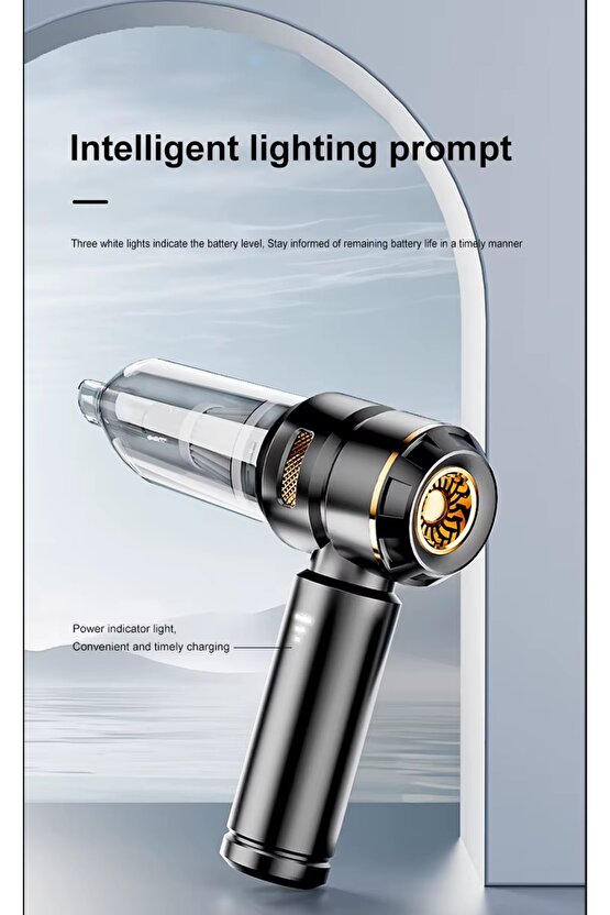 ŞARJLI KABLOSUZ MİNİ ARAÇ SÜPÜRGESİ 100W 15000PA YÜKSEK VAKUM MAKİNESİ HURÇ ŞİŞME YATAK VAKUMLAMA