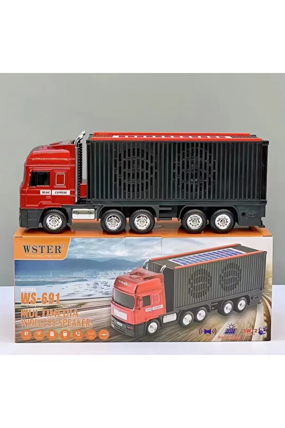 TIR ŞEKLİNDE BLUETOOTH SPEAKER ŞARJLI KABLOSUZ HOPARLÖR FM RADYO SD KART USB