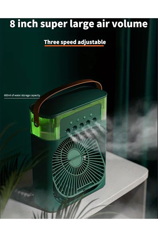 BUZLU FAN TAŞINABİLİR SU BUHARI PÜSKÜRTMELİ KLİMA SERİNLETİCİ VANTİLATÖR ODA HAVA NEMLENDİRİCİ