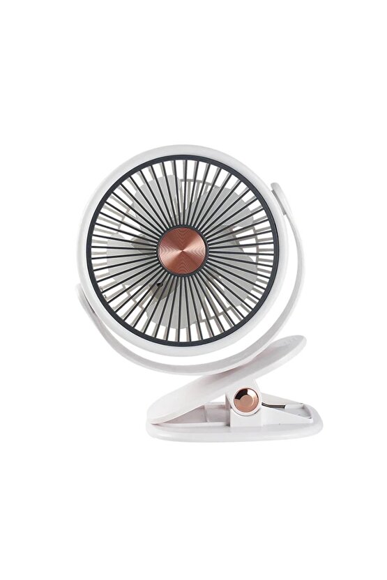 Mandallı Şarjlı Fan 3 Kademeli Taşınabilir Vantilatör Serinletici Mini Klima 360 Derece Dönen Fan