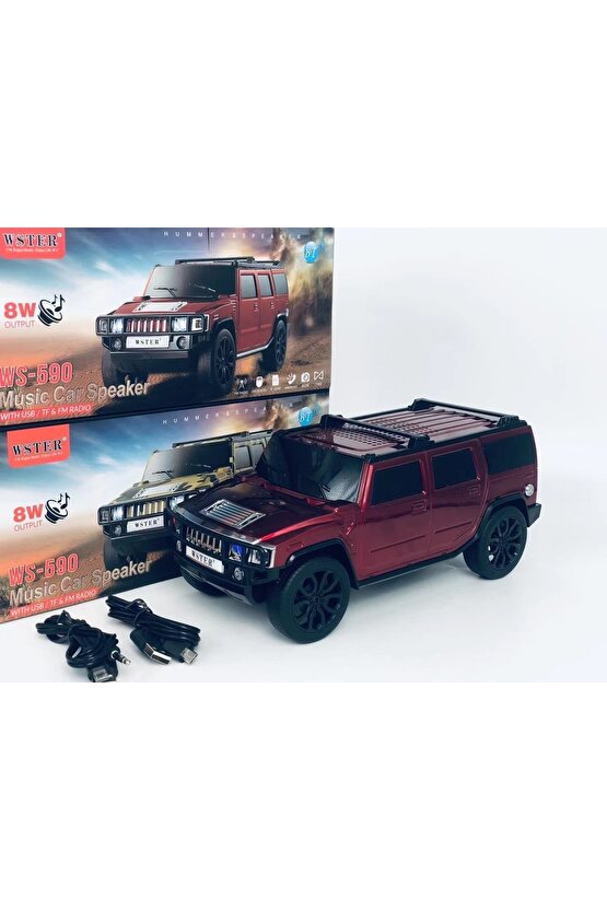 Ws-590 Hummer Oto Tasarımlı Bluetooth Hoparlör Sd Kart Usb Fm Radyolu Kablosuz Speaker