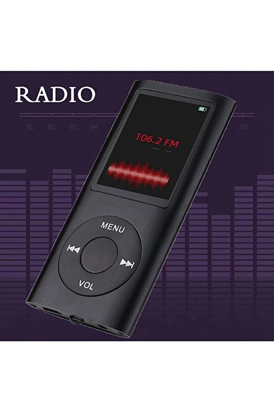 8 Gb Dahili Hafızalı Mp3 Çalar Ses Kayıt Fm Radyo Sd Kart Girişli Mp4 Player 1.8 Inç Renkli Ekran