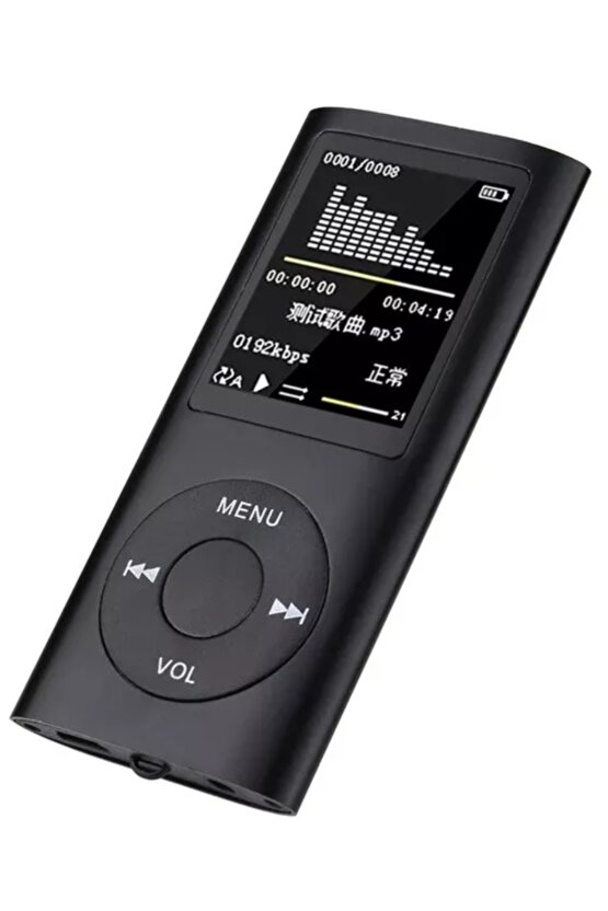8 Gb Dahili Hafızalı Mp3 Çalar Ses Kayıt Fm Radyo Sd Kart Girişli Mp4 Player 1.8 Inç Renkli Ekran