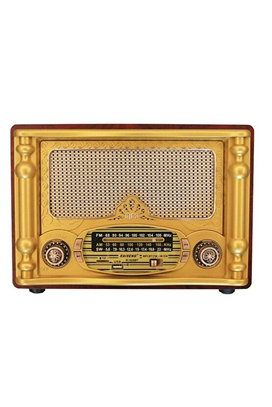 Büyük Boy Nostaljik Radyo Bluetooth Sd Kart Usb Girişli Kablosuz Hoparlör