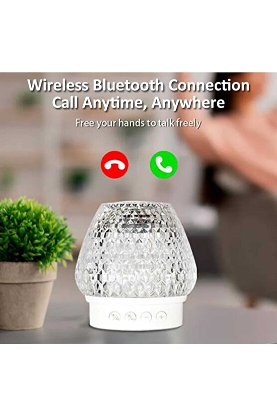 Tws Özellikli Bluetooth Hoparlör Gece Lambası Ambians Işık Tf Kart Fm Radyo Usb Girişli