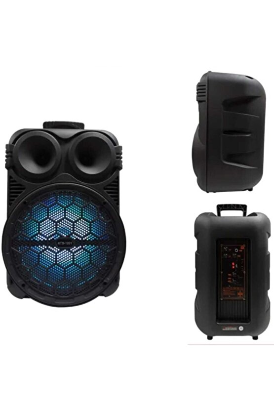 Büyük Boy Bluetooth Hoparlör Şarjlı Taşınabilir Led Işıklı Kablosuz Speaker