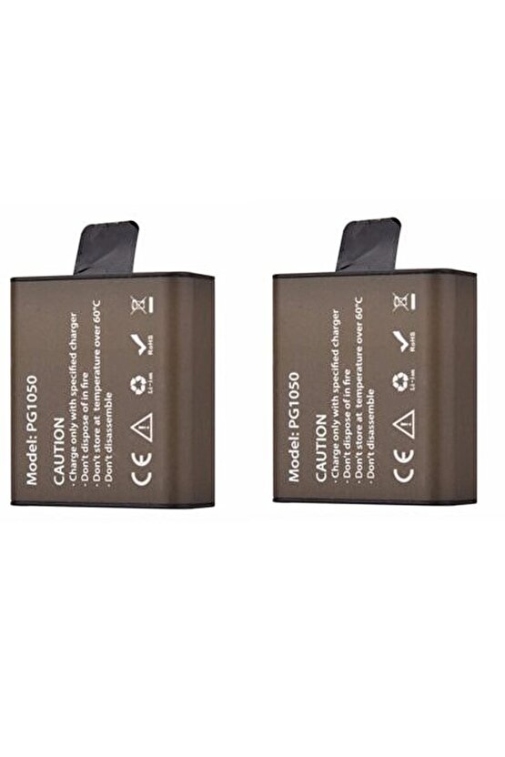 2 Adet Pg1050 Batarya Eken Aksiyon Kamera Bataryası 3.7v 1050mah 3.885wh