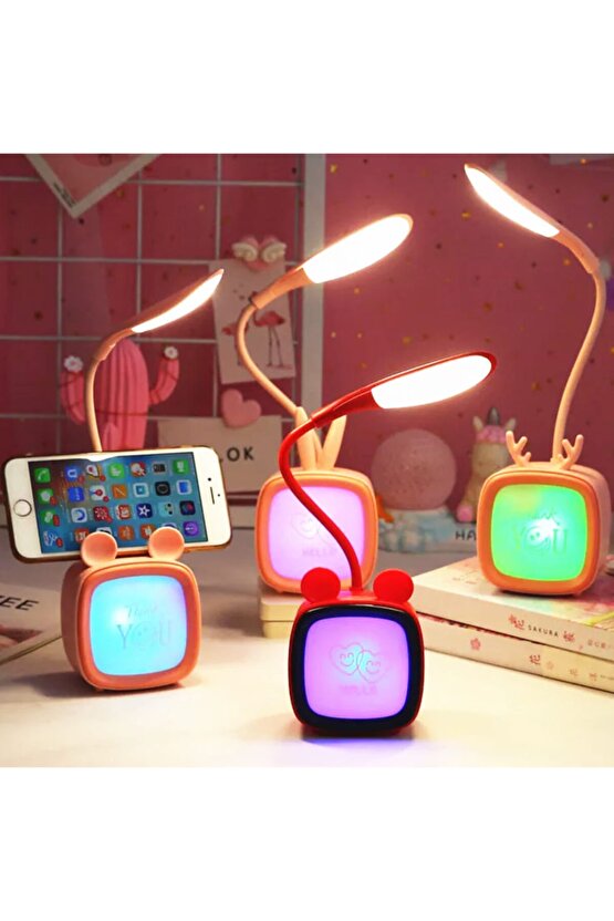 Sevimli Masa Ve Gece Lambası Led Işıklı Şarjlı