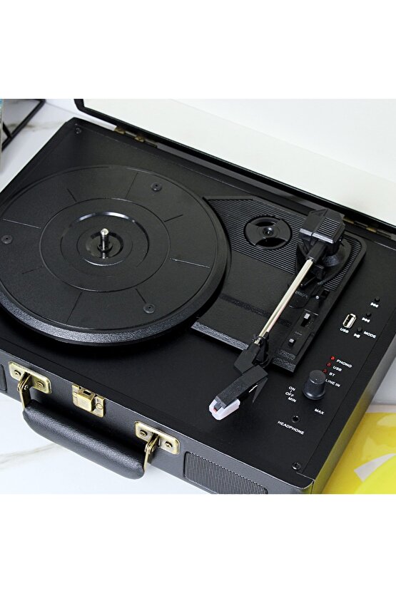 Lpsc-22 Nostaljik Pikap Plakçalar 33-45-78 Lik Plak Uyumlu Plak Çalar Kırmızı