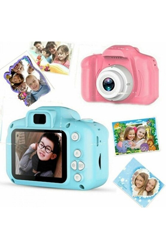 Dijital Ekranlı Çocuk Kamerası 1080p Hd Oyun Fotograf Video Kamera Hafıza Kartı Girişli