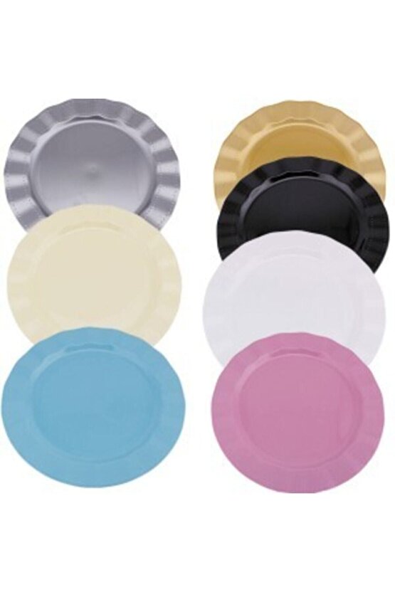 Mx Siyah Renkli Mika Tabak 26 cm 6lı Desing New 890799