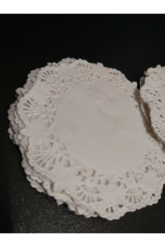 Fincan Kupa Bardak Altlığı 12 cm Dantel Kağıt Bardak Tabak İçi Altlık 50 Adet
