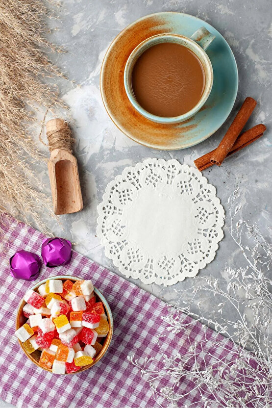 Kağıt Dantel Yuvarlak Çay Bardağı Altlığı 12,5 cm 500lü