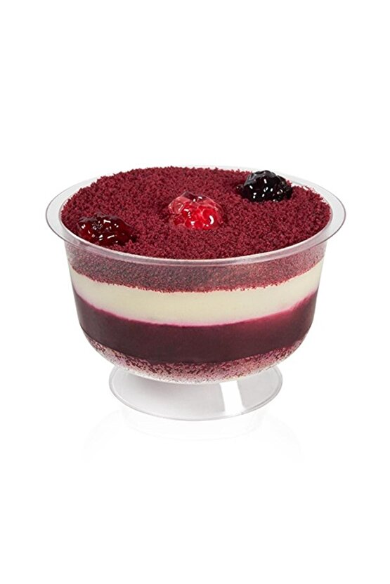 Ayaklı Tatlı Kasesi Kapaklı (şeffaf) 200 Cc - 25li ( May311 )