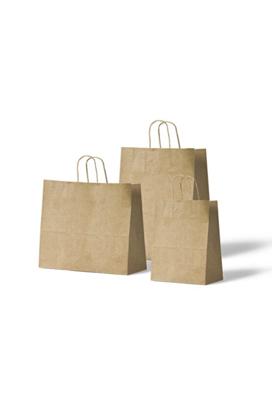 Burgu Saplı Kraft Çanta 32x33x20 100lü