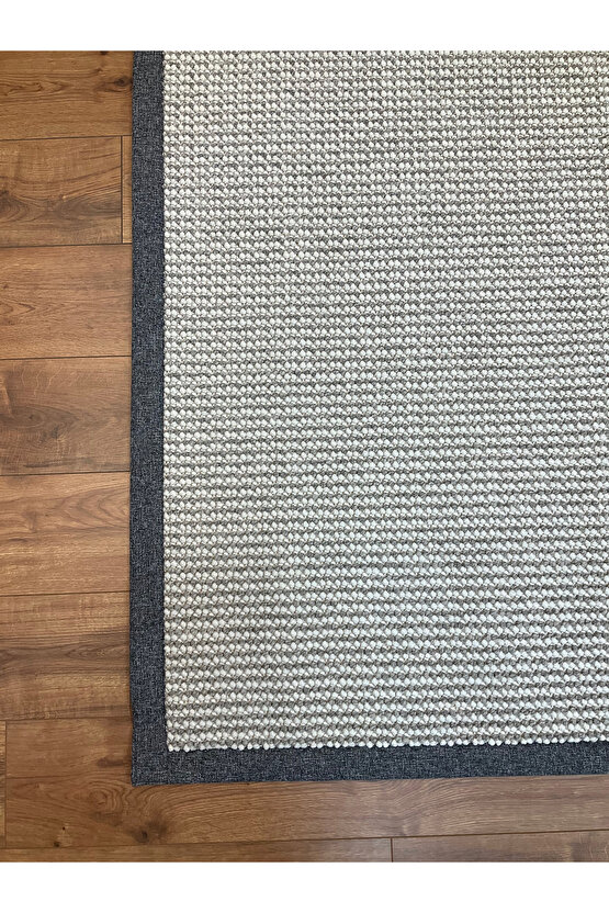 Macro Kumaş Bordür Gri Bukle Gri Bordür Halı Salon Koridor Mutfak Halısı Kilim S268