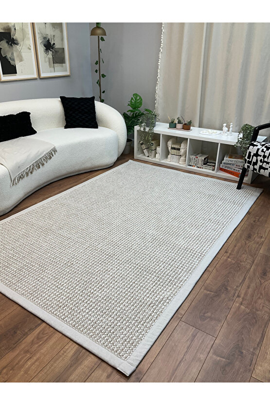 Kumaş Bordür Bej Bukle Krem Bordür  Halı Salon Koridor Mutfak Çocuk Odası Halısı  Kilim S266