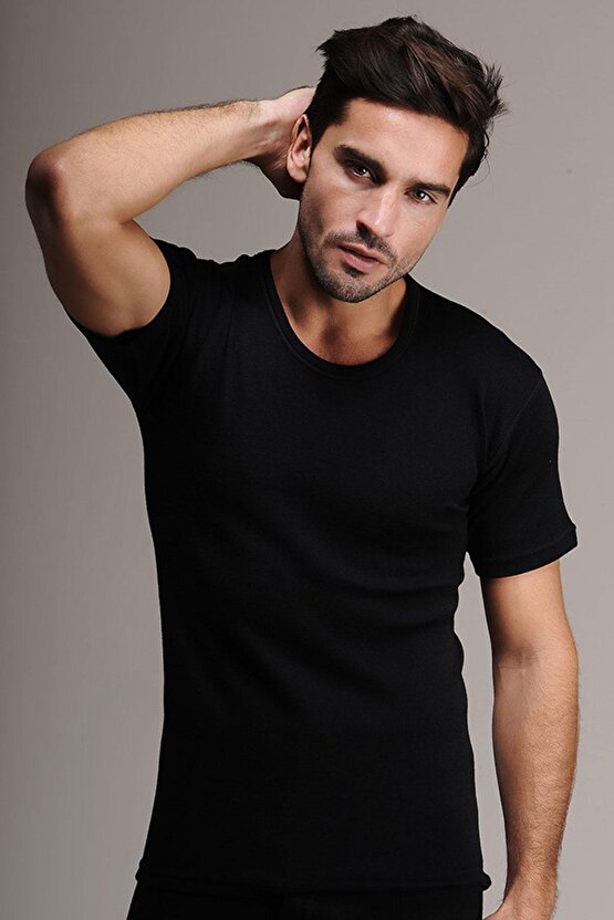 Erkek Termal Üst Içlik Yün Kısa Kollu Atlet