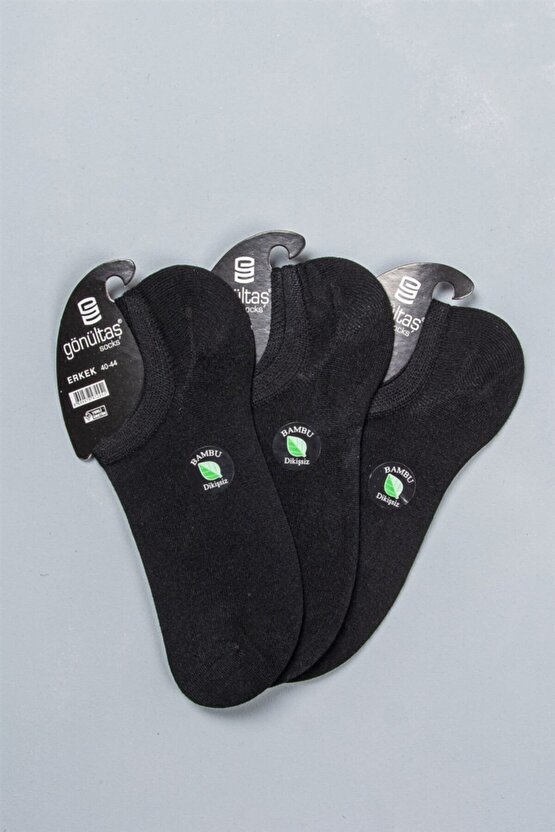 6lı Erkek Siyah Bambu Dikişsiz Sneaker Babet Çorap