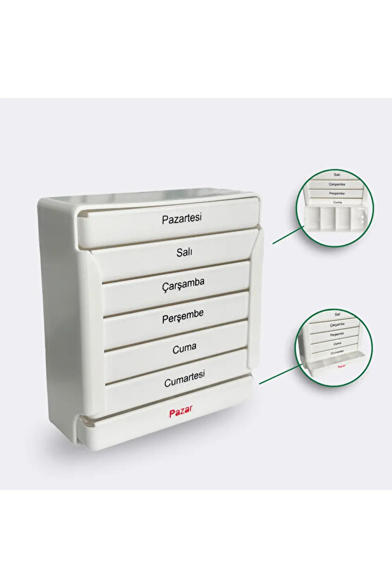 Günlük Haftalık İlaç Saklama Kutusu 7 Günlük İlaç Saklama Kabı Çekmeceli