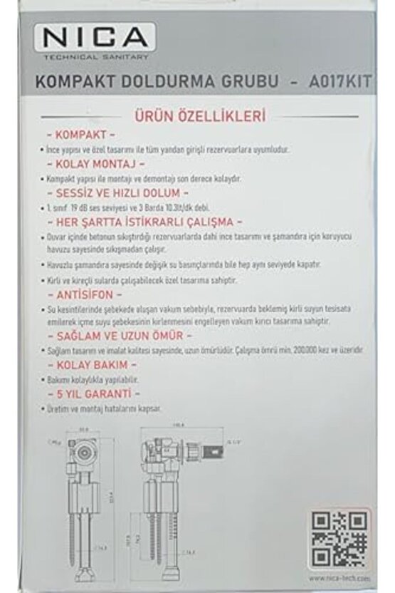 vegaShop Bütün gömme rezervuarlara uyumlu sessiz kompakt doldurma grubu şamandıra flatör 1032