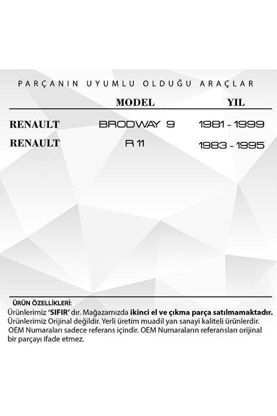Renault R9, R11 Için Koltuk Ayar Kolu