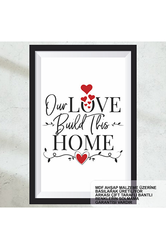 evimi seviyorum ev dekorasyon tablo aile mutluluk sözleri çerçeve görünümlü ahşap tablo poster