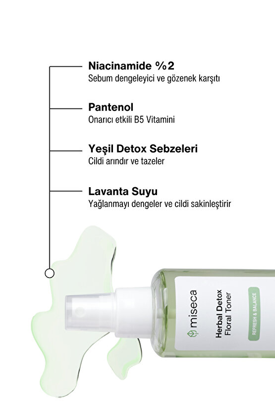 Herbal Detox Nemlendirici Ve Dengeleyici Tonik 100 ml | Niacinamide Panthenol