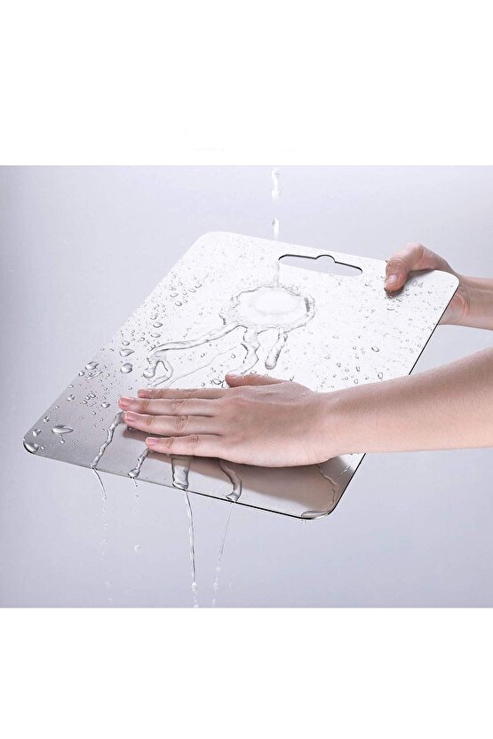 Narkalıp Metal Kesme Tahtası, Paslanmaz Çelik Mutfak Doğrama Tahtaları 28x20cm