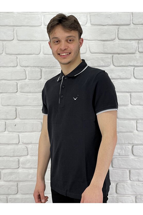 Erkek Lacost Çizgili Polo Yaka T-shirt 4614