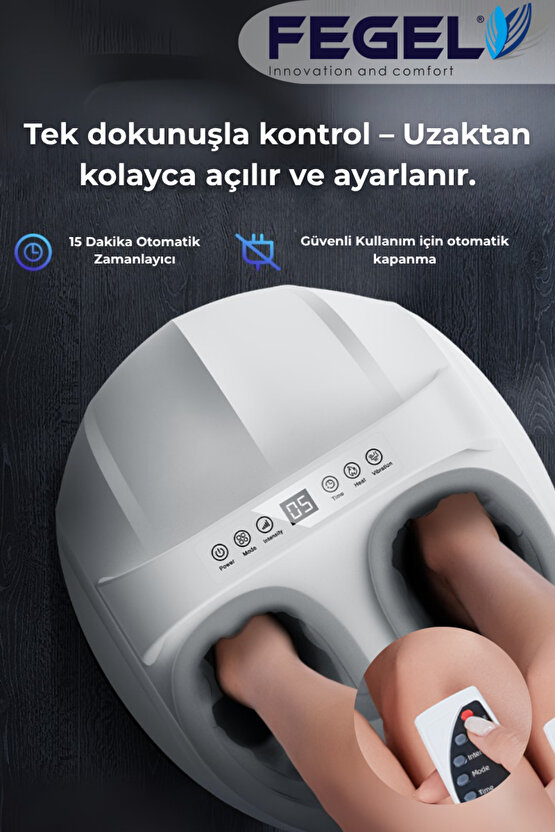FG-513 6D Isıtmalı Ayak Masaj Aleti, Derin Yoğurma ve Hava Basınçlı Kumandalı Masaj Aleti