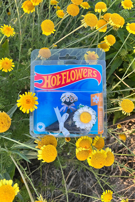 Hot Flowers Mini Papatya Buketi Hot Tarz Hediye Wheels Özel Tasarım Koleksiyonluk Aksesuar