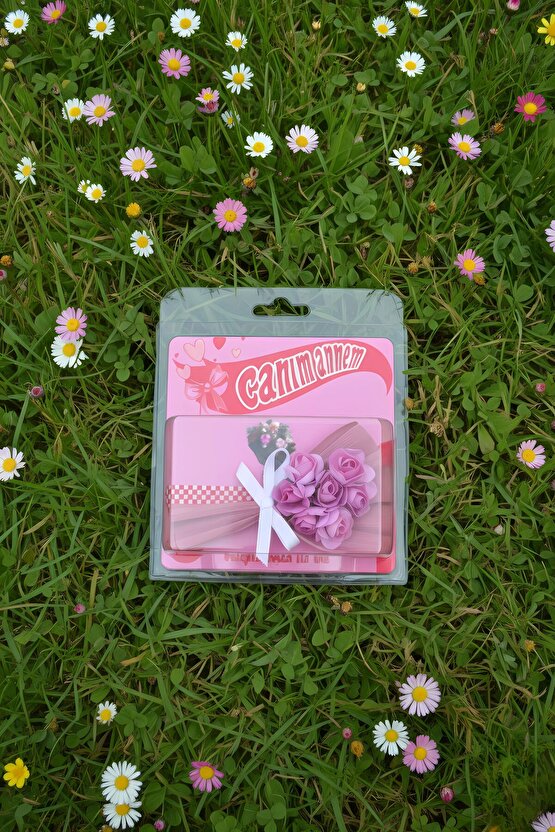 Hot Flowers Canım Annem Temalı Pembe Çiçek Buketi Özel Tasarım Koleksiyonluk Aksesuar