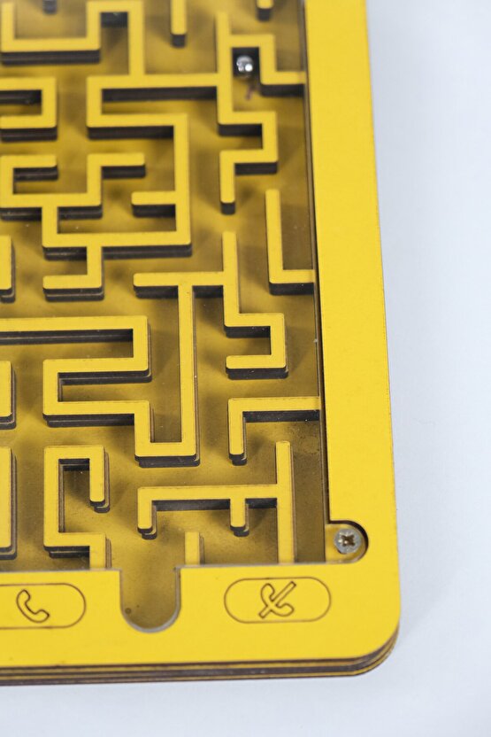 Ahşap Labirent Oyunu Sarı - Eğitim ve Eğlence Oyuncağı