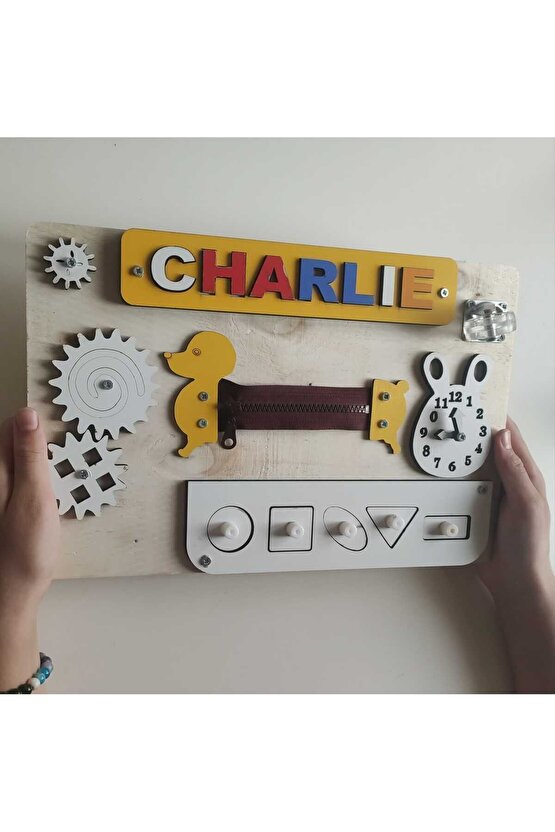 Ahşap oyuncaklar, Aktivite Eğitim Tahtası, Montessori Oyuncak, Busy Board - TABLET BOY