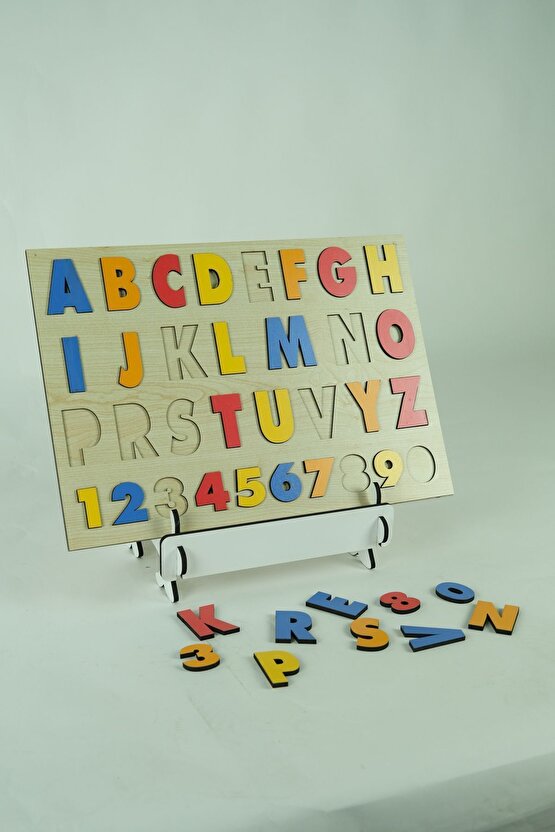 Ahşap Alfabe Ve Sayılar Tak Çıkar (50*35) Cm.
