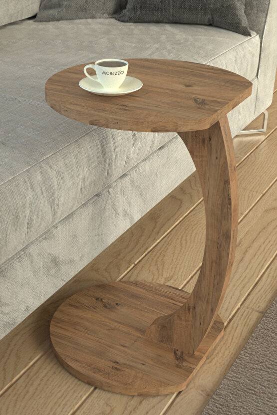 Tekerlekli C Yan Sehpa | Koltuk ve Yatak Yanı Laptop Masası | Taşınabilir Pratik Servis Sehpa Modeli