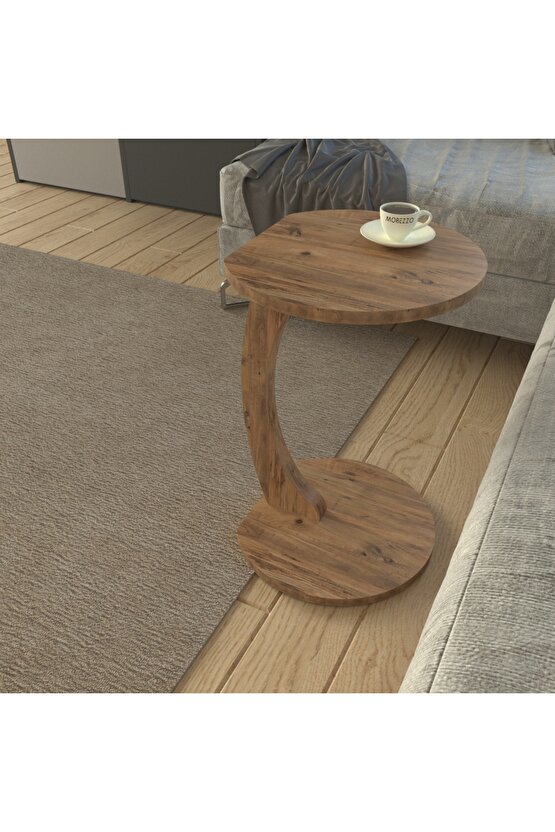 Tekerlekli C Yan Sehpa | Koltuk ve Yatak Yanı Laptop Masası | Taşınabilir Pratik Servis Sehpa Modeli