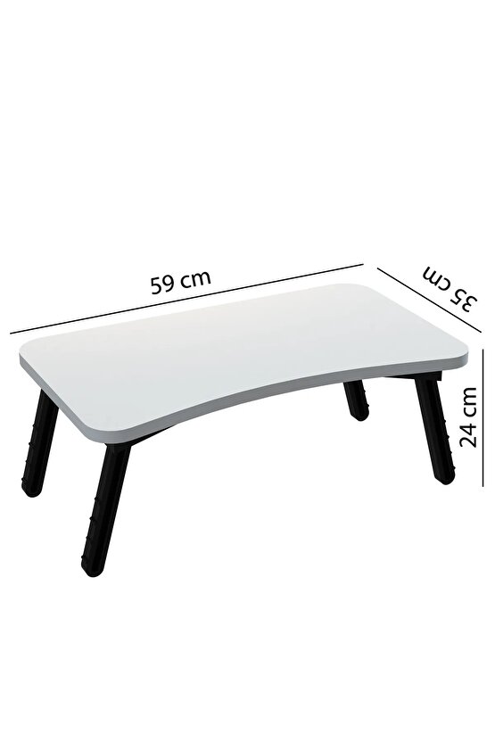 Laptop Sehpası Seyyar Kahvaltı Masası Katlanır Çalışma Sehpası Beyaz