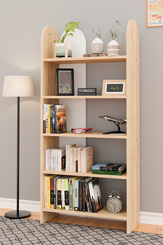 5 Raflı Kitaplık Çok Amaçlı Raf Ünitesi Dekoratif Düzenleyici Salon Ofis Genç Odası Çalışma Odası