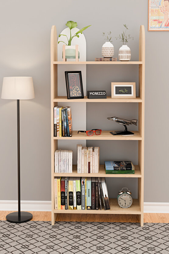 5 Raflı Kitaplık Çok Amaçlı Raf Ünitesi Dekoratif Düzenleyici Salon Ofis Genç Odası Çalışma Odası