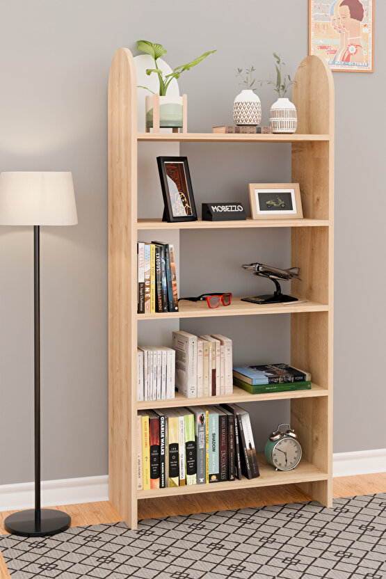 5 Raflı Kitaplık Çok Amaçlı Raf Ünitesi Dekoratif Düzenleyici Salon Ofis Genç Odası Çalışma Odası