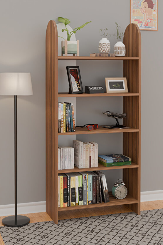 5 Raflı Kitaplık Çok Amaçlı Raf Ünitesi Dekoratif Düzenleyici Salon Ofis Genç Odası Çalışma Odası