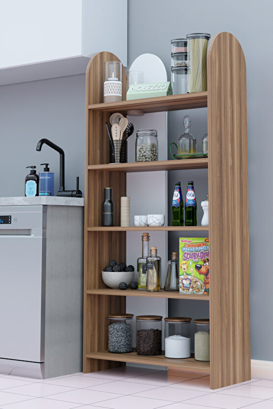 5 Raflı Modern Mutfak Rafı Gıda Saklama Düzenleyici Çok Amaçlı Raf Ünitesi Kiler Dolabı Organizer