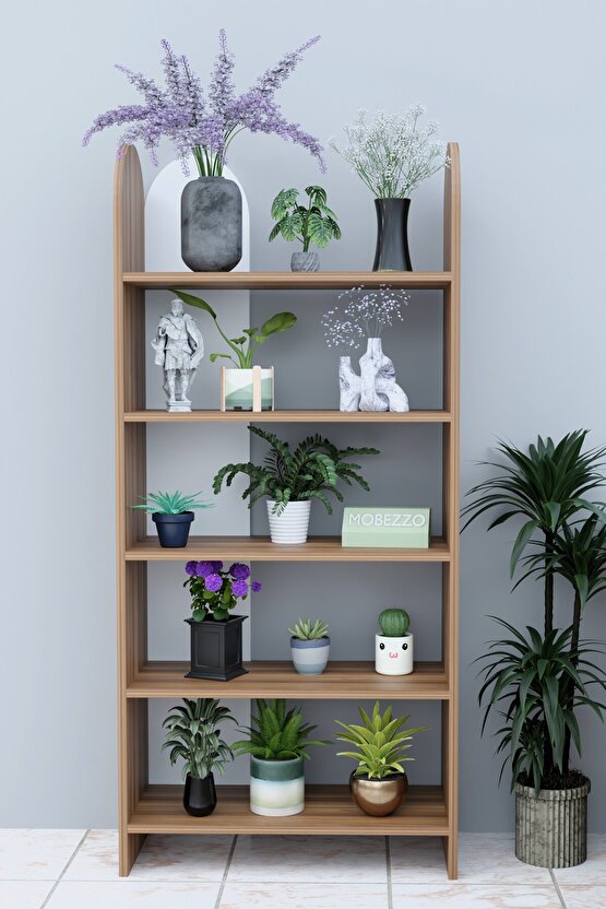 5 Raflı Balkon Saksılığı Çiçeklik Bitki Rafı Çok Amaçlı Raf Ünitesi Dekoratif Düzenleyici