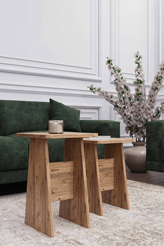 H Sehpa 2li Set | Koltuk Yanı Sehpa | Zigon Sehpa Takımı | Yan Sehpa | Modern Orta Sehpa Modeli