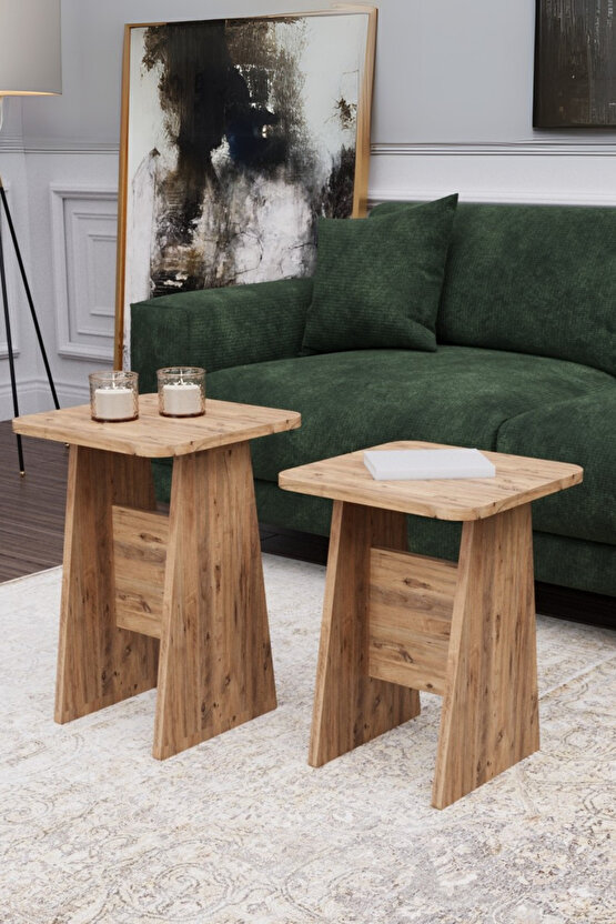 H Sehpa 2li Set | Koltuk Yanı Sehpa | Zigon Sehpa Takımı | Yan Sehpa | Modern Orta Sehpa Modeli